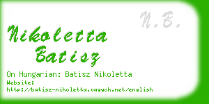 nikoletta batisz business card